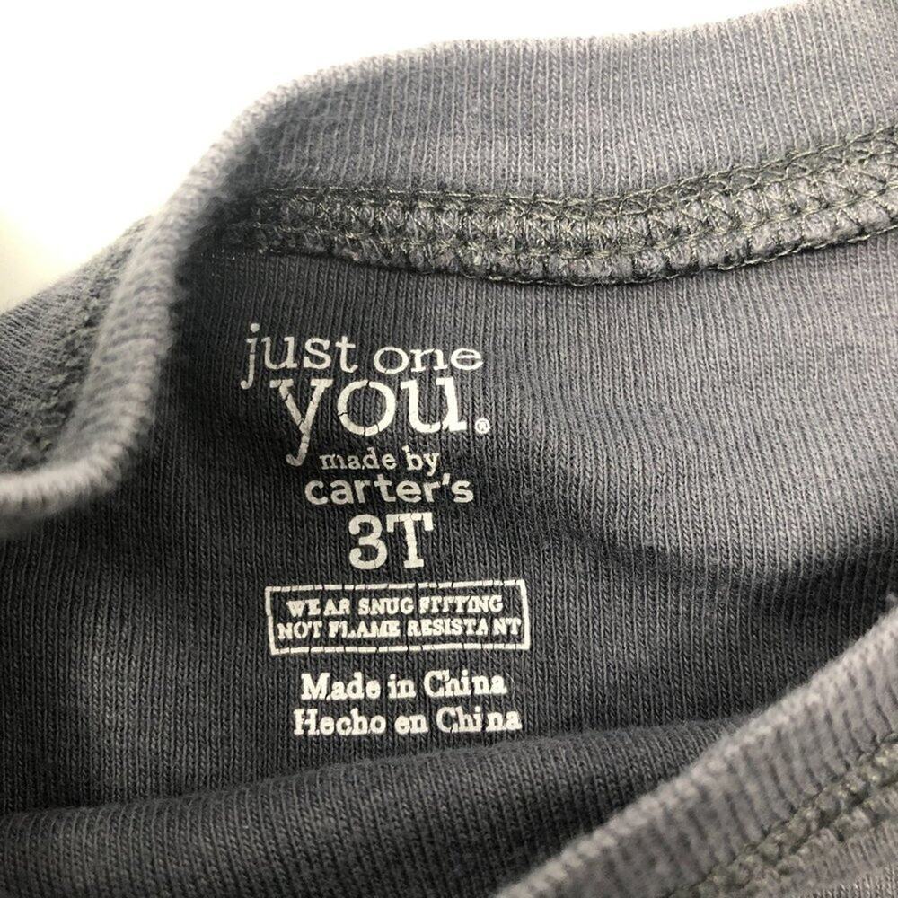 Carter's I Boys Long Sleeve Gray Tee 100% Cotton - Picture 3 of 4